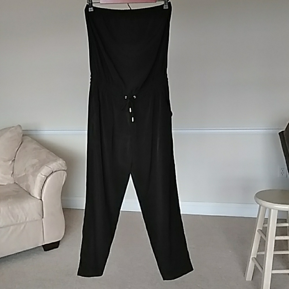 Black silk pants Romper